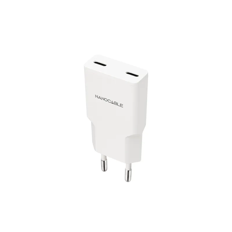 CARGADOR 2xUSB-C/PD 30W BLANCO NANOCABLE 10.10.2029 - foto 2