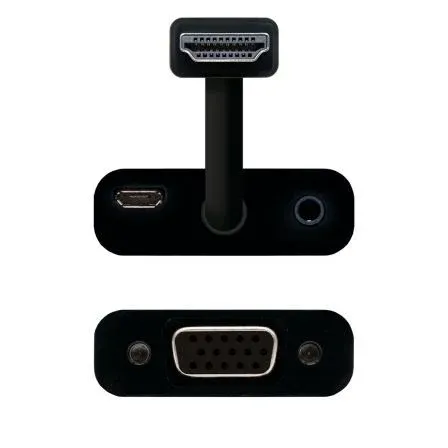 NANO CABLE Conversor Nanocable 10.16.2001-BK/ HDMI Macho - VGA Hembra/ Jack 3.5 Hembra/ 10cm/ Negro - foto 2