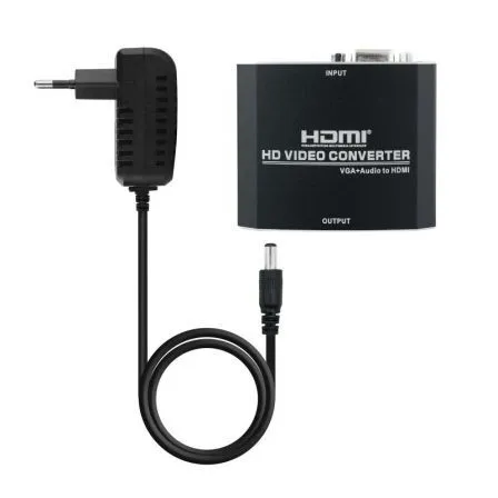 CONVERSOR SVGA/H+AUDIO/H A HDMI CON Alimentación. NEGRO NANOCABLE 10.16.2101-BK