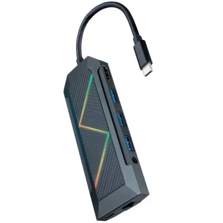 HUB USB-C NANOCABLE 3xUSB-A+USB-C CARGA+HDMI+RJ45+TF+SD+AUDI 10.16.0901