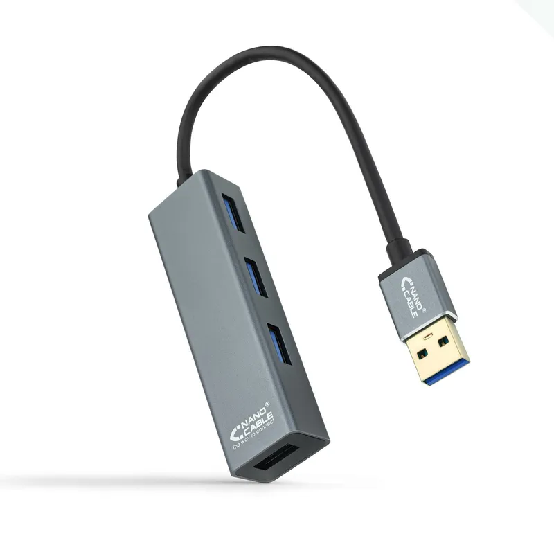 Hub USB Nanocable 4 USB 3.0. Usb-a/m-usb 3.0/h Gris 10 CM 10.16.4402 - foto 2