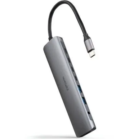 HUB USB-C 2xUSB-A+3xUSB-C+USB-C CARGA+HDMI+AUDIO NANOCABLE 10.16.4608