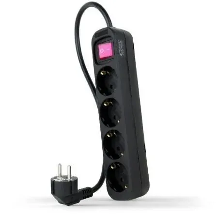 Regleta 4 Salidas Nanocable C/interruptor C/protec 1.4m Negro 10.37.0004-bk