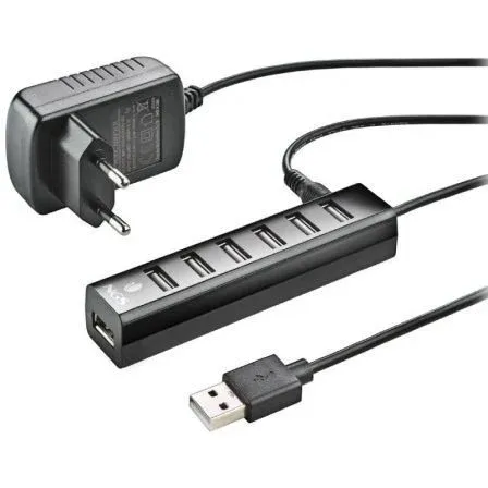 Hub USB NGS 7 Puertos USB 2.0 CON Adaptador DE Corriente Ihub7 Tiny