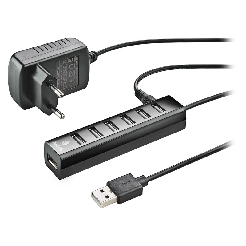 Hub USB NGS 7 Puertos USB 2.0 CON Adaptador DE Corriente Ihub7 Tiny - foto 2