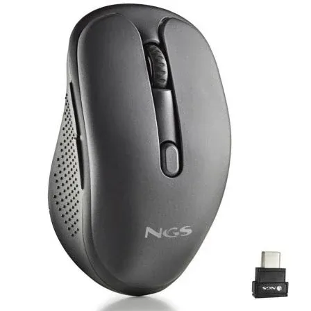 Raton NGS Inalambrico Evojot Black Recargable Multimodo Negro Usb-c