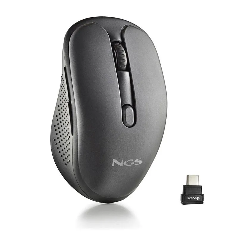 Raton NGS Inalambrico Evojot Black Recargable Multimodo Negro Usb-c - foto 2