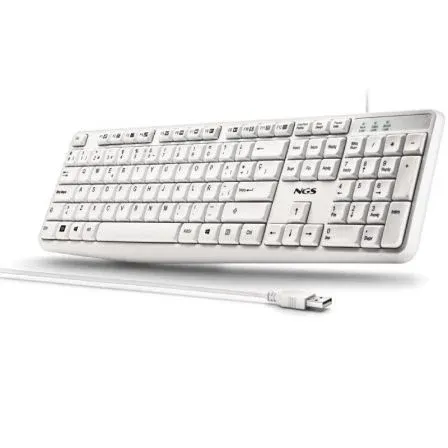 Teclado NGS Heritage USB 12 Teclas Multimedia Blanco