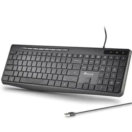 Teclado NGS Spectra USB Ultraslim Silencioso Multimedia Negro