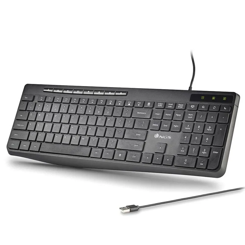Teclado NGS Spectra USB Ultraslim Silencioso Multimedia Negro - foto 2