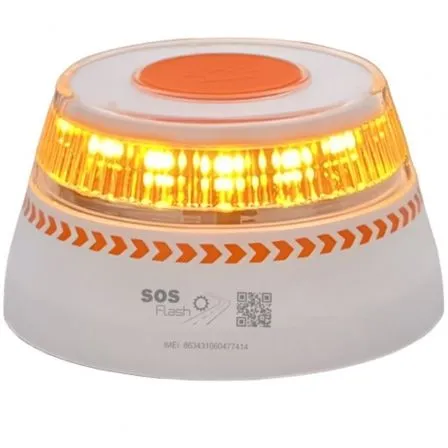SOSFLASH Luz baliza de emergencia para coche SOS Flash V16 Connected IoT BAL/2/ Homologada/ Base Imantada/ Geolocalizable/ Funciona a Pilas