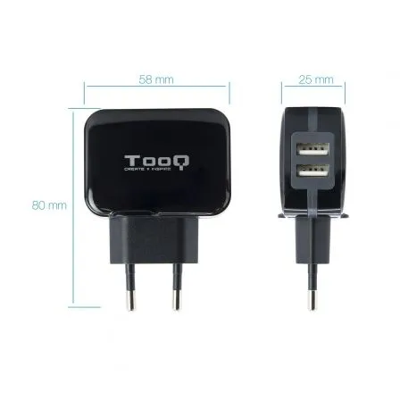 Cargador de Pared TooQ TQWC-1S02/ 2xUSB/ 17W - foto 2