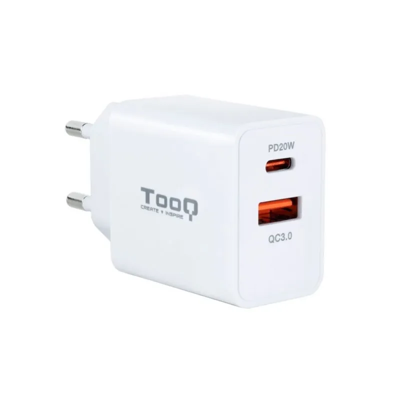 Cargador Usb-c/pd Tooq Pared 20W Usb-a/qc 18W Blanco Tqwc-2sc04wt - foto 2