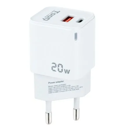Cargador Usb-c Tooq Usb-c/pd + Usb-a/qc 20W Tqwc-qcpd20wt