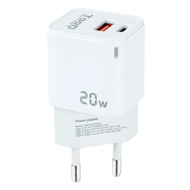 Cargador Usb-c Tooq Usb-c/pd + Usb-a/qc 20W Tqwc-qcpd20wt - foto 2