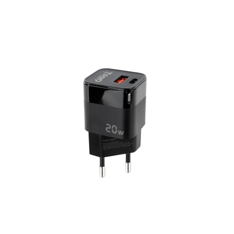 Cargador USB Tooq Pared Usb-c/pd + Usb-a/qc 20W Negrotqwc-qcpd20 - foto 2