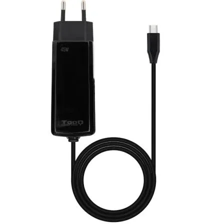 Cargador Portatil 45W Tooq GAN Usb-c PD Cubico Negro Tqlc-usbcgan45pd-c