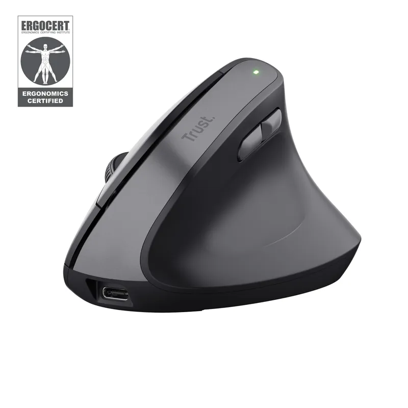 Raton Trust Vertical Bayo II Inalambrico Ergonomico USB Negro 25145 - foto 2