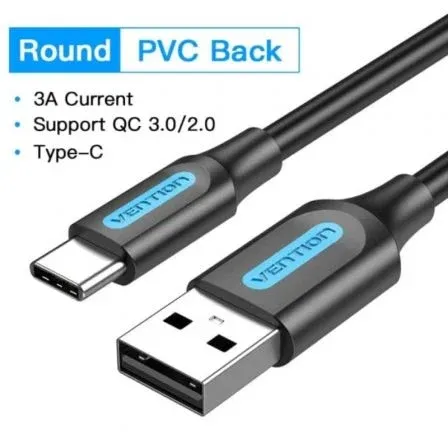Cable USB 2.0 Tipo-C Vention COKBF/ USB Macho - USB Tipo-C Macho/ 480Mbps/ 1m/ Gris - foto 2