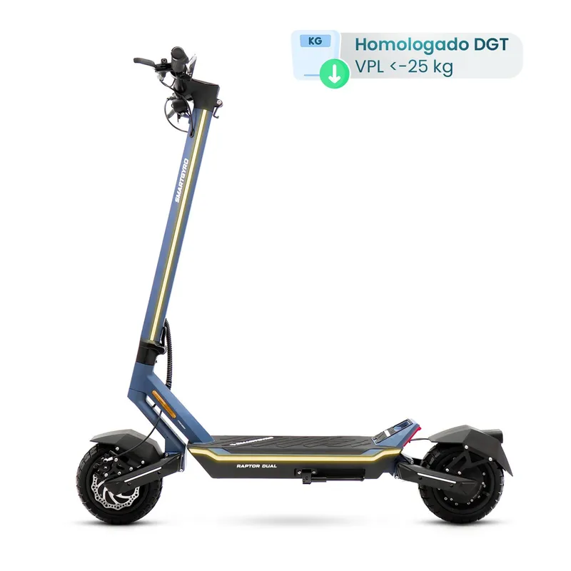 smartGyro Patinete eléctrico Raptor Dual Evo LR - Reacondicionado Certificado SAT (Homologado DGT)