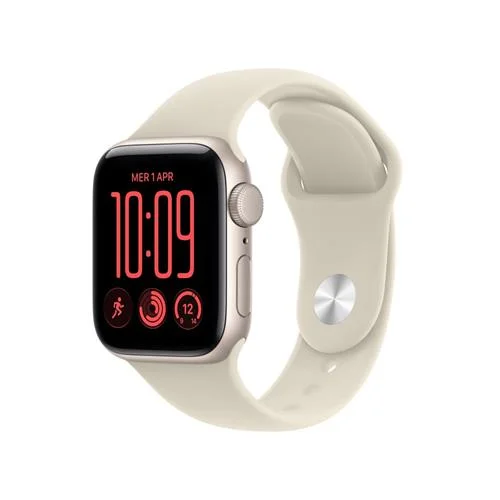 Apple Watch SE3/ GPS/ 40mm/ Caja de Aluminio Blanco Estrella/ Correa Deportiva Arena M/L