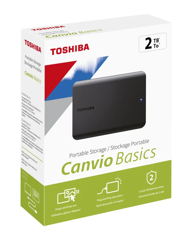 HDD TOSHIBA EXTERNO 2.5" 2TB USB3.2 CANVIO BASIC NEGRO