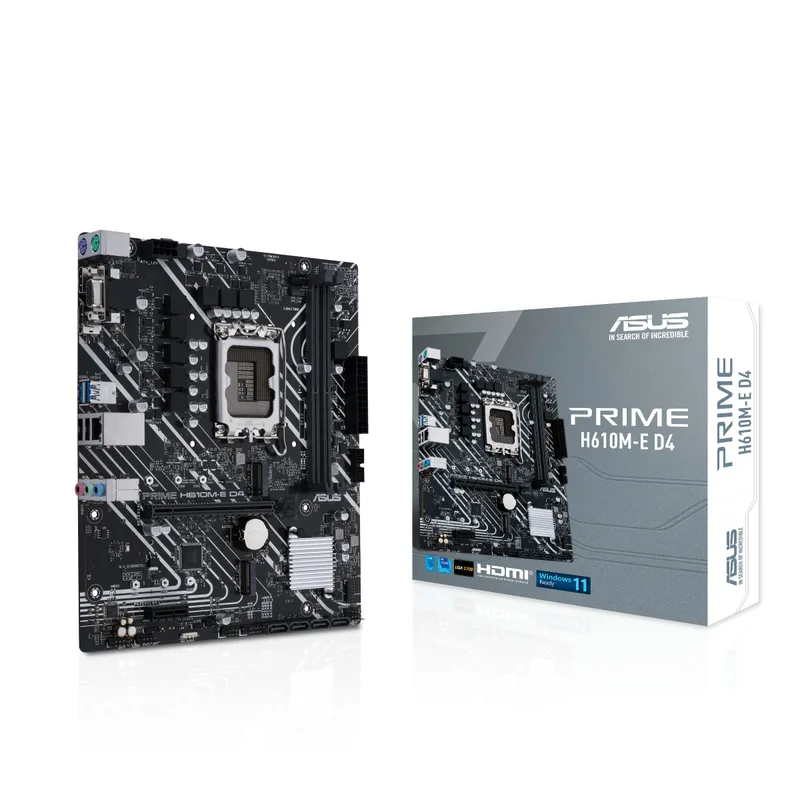 PLACA ASUS PRIME H610M-E D4-CSM INTEL1700 2DDR4 HDMI PCIE4.0 4SATA3 USB3.2 MATX