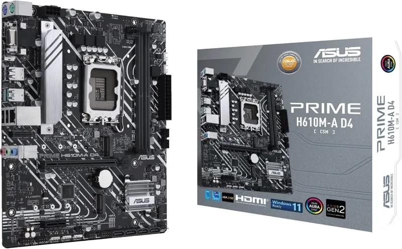 PLACA ASUS PRIME H610M-E D4-CSM INTEL1700 2DDR4 HDMI PCIE4.0 4SATA3 USB3.2 MATX - foto 3