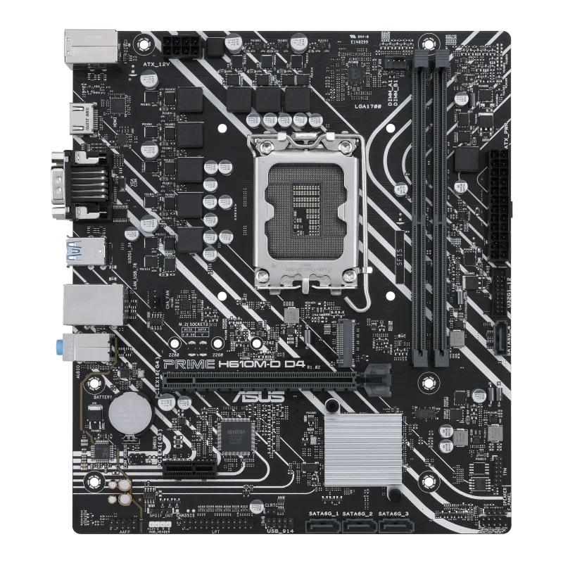 PLACA ASUS PRIME H610M-D D4 INTEL1700 2DDR4 HDMI M.2 PCIE3.0 4SATA3 USB3.2 MATX
