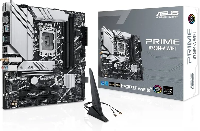 PLACA ASUS PRIME B760M-A WIFI INTEL 1700 4DD5 2HDMI+DP 4SATA+2M.2,2USB 3.2+USB-C,2.5GB+W - foto 4