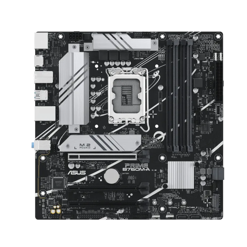 PLACA ASUS PRIME B760M-A CSM DDR5 INTEL1700 MATX 4XDDR5 2HDMI PCIE4.0 4SATA USB3.2 MATX - foto 4