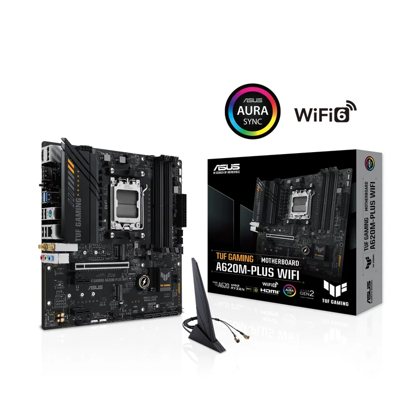 PLACA ASUS TUF GAMING A620M-PLUS AMD AM5 4DDR5 HDMI 2PCIE3 1PCIE4.0 4SATA3 USB3.2 MATX