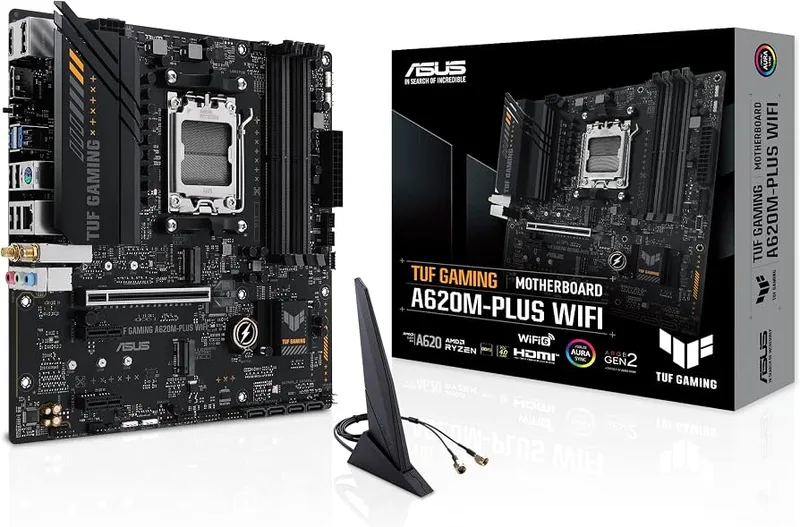 PLACA ASUS TUF GAMING A620M-PLUS AMD AM5 4DDR5 HDMI 2PCIE3 1PCIE4.0 4SATA3 USB3.2 MATX - foto 3