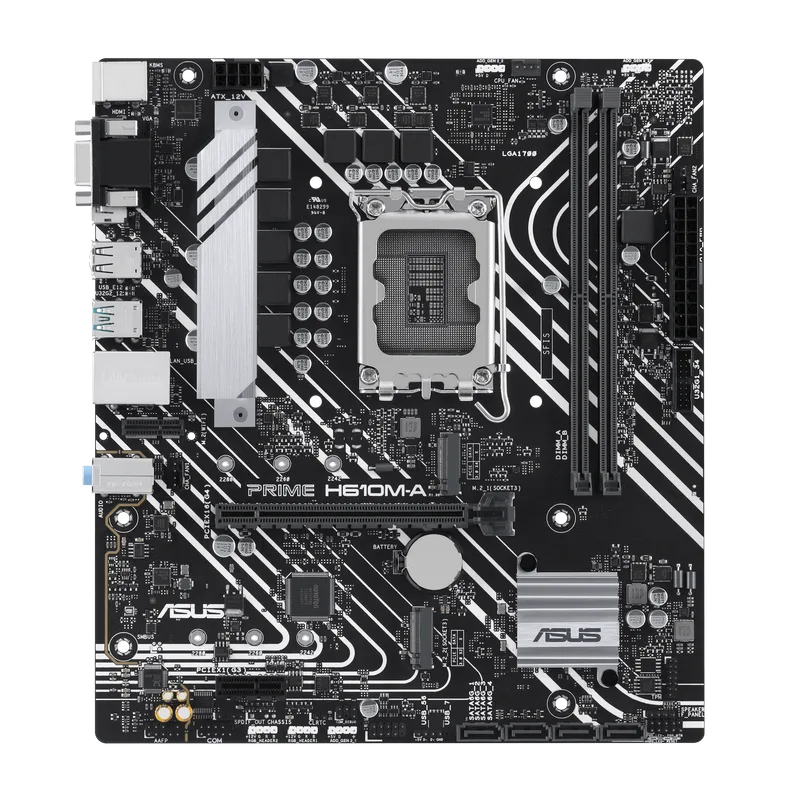 PLACA ASUS PRIME H610M-E-CSM INTEL1700 2DDR5 HDMI PCIE4.0 4SATA3 USB3.2 MATX - foto 4