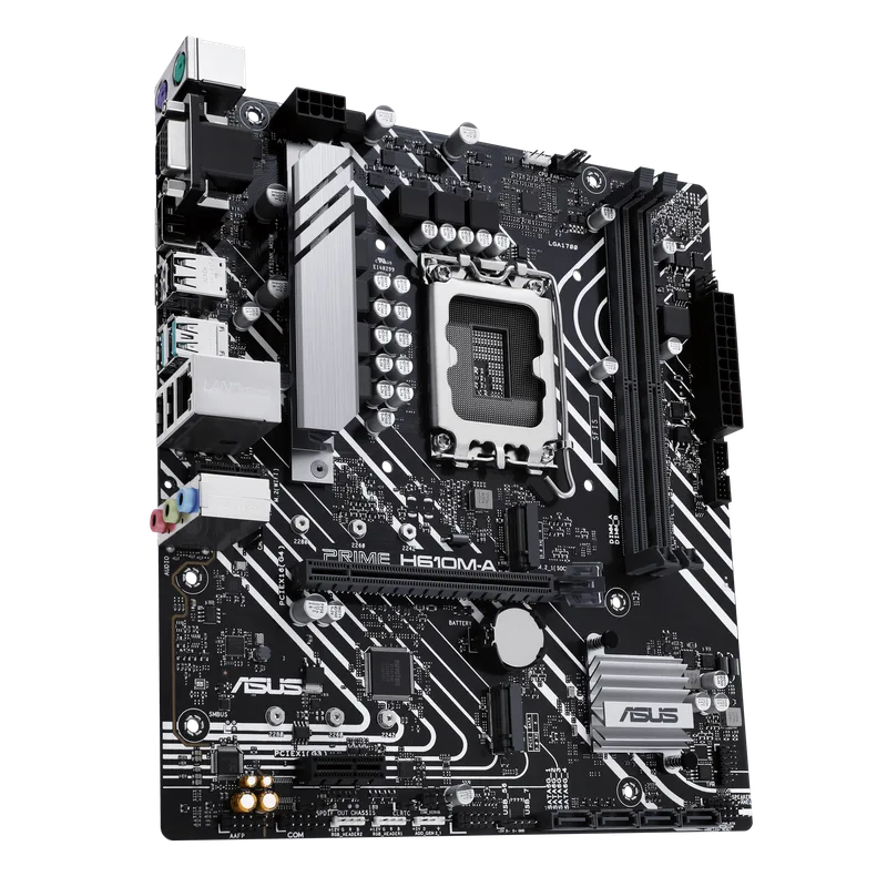 PLACA ASUS PRIME H610M-A-CSM INTEL1700 2DDR5 HDMI PCIE4.0 4SATA3 USB3.2 MATX - foto 2