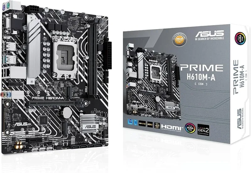PLACA ASUS PRIME H610M-A-CSM INTEL1700 2DDR5 HDMI PCIE4.0 4SATA3 USB3.2 MATX - foto 3