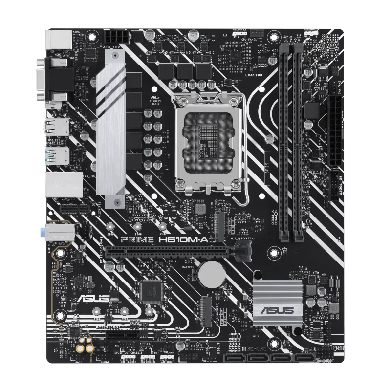 PLACA ASUS PRIME H610M-A-CSM INTEL1700 2DDR5 HDMI PCIE4.0 4SATA3 USB3.2 MATX - foto 4