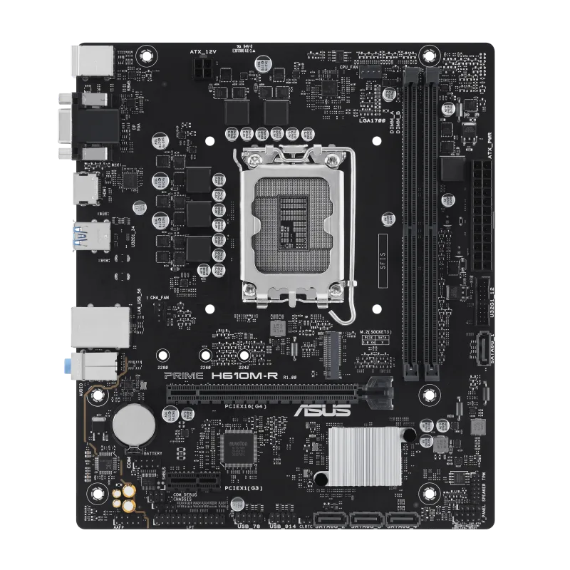 PLACA ASUS PRIME H610M-R-SI INTEL1700 2DDR5 HDMI/VGA/DISPLAYPORT 4PCIE3.0 4SATA3 USB3.2 MATX