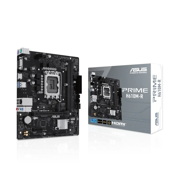 PLACA ASUS PRIME H610M-R-SI INTEL1700 2DDR5 HDMI/VGA/DISPLAYPORT 4PCIE3.0 4SATA3 USB3.2 MATX - foto 2