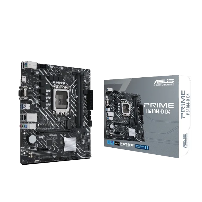 PLACA ASUS PRIME H610M-D INTEL1700 2DDR5 HDMI/VGA PCIE4.0 4SATA3 USB3.2 MATX - foto 2