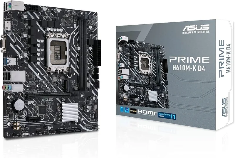 PLACA ASUS PRIME H610M-D INTEL1700 2DDR5 HDMI/VGA PCIE4.0 4SATA3 USB3.2 MATX - foto 4