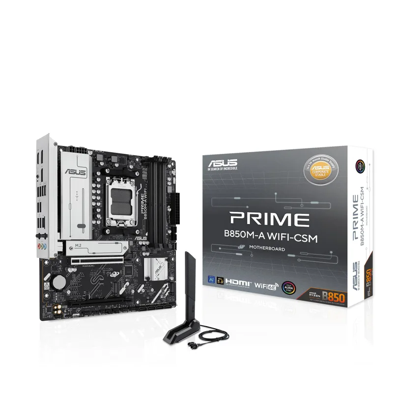 PLACA ASUS PRIME B850M-A-CSM AMD AM5 4DDR5 HDMI/DISPLAYPORT PCIE5.0 4SATA3 USB2.0 MATX - foto 4