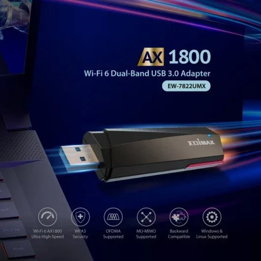 ADAPTADOR RED EDIMAX EW-7822UMX USB3.0 WIFI-AC/1201MBPS 2ANTENAS DUALBAND