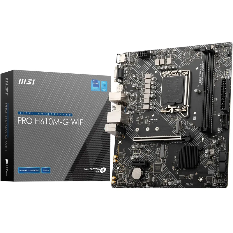 PLACA MSI PRO H610M-G INTEL1700 2DDR4 HDMI PCIE3.0 4SATA3 USB3.2 MATX - foto 4