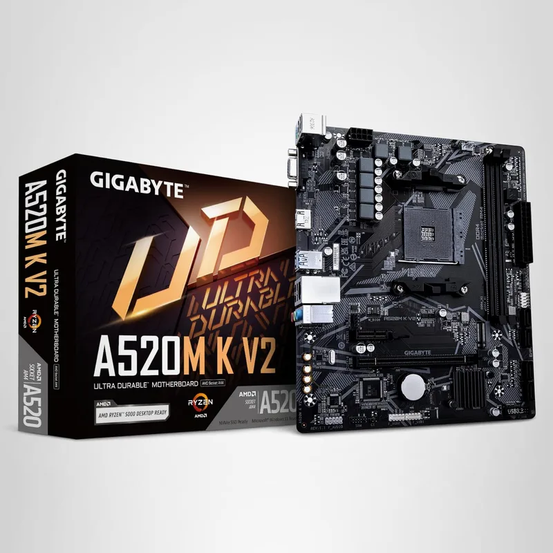 PLACA GIGABYTE A520M K V2 AMD AM4 2DDR4 HDMI PCIE3.0 4SATA3 USB3.2 M-ATX - foto 2