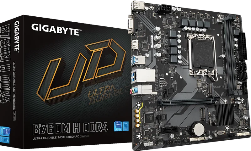 PLACA GIGABYTE B760M H DDR4 INTEL1700 2DDR4 HDMI PCIE4.0 4SATA3 USB3.2 MATX - foto 2