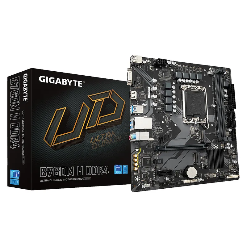 PLACA GIGABYTE B760M H DDR4 INTEL1700 2DDR4 HDMI PCIE4.0 4SATA3 USB3.2 MATX - foto 3