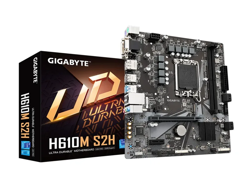 PLACA GIGABYTE H610M S2H V2 INTEL1700 2DDR5 HDMI/DP/VGA PCIE3.0 SATA3 3.2 MATX