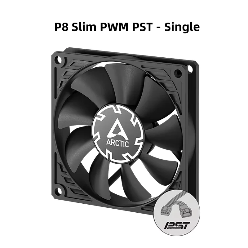 VENTILADOR 8CM ARCTIC P8 PWM PST NEGRO - foto 3