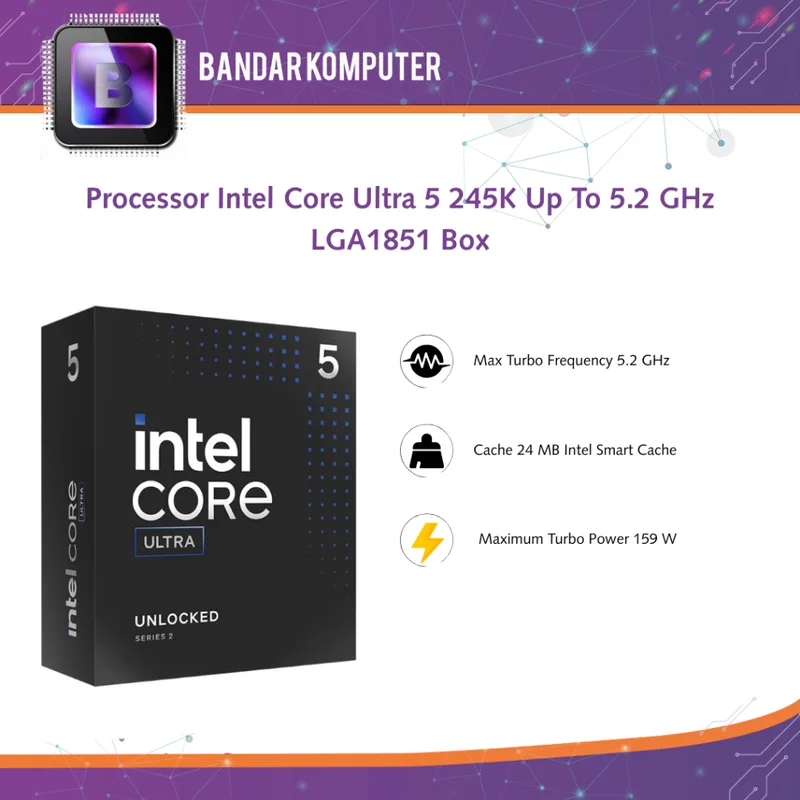 MICRO INTEL CORE ULTRA 5 245K 5.20GHZ LGA1851 S/VENTILADOR BOX - foto 4